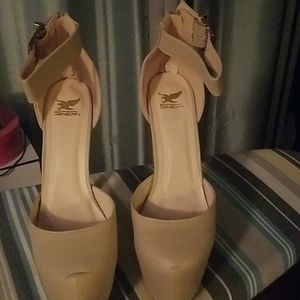 Nude platform stiletto heels